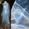 Błyszcząca Kryształowa Organza Tkanina DIY Płynny Połysk Błyszcząca Siatka Tkanina Przezroczysta Miękka Drapująca Tkanina Zasłonowa