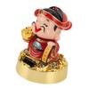 God of Wealth Figurine Solar Powered Automatic Nodding   Cai Shen Statue Decor for Home Car  