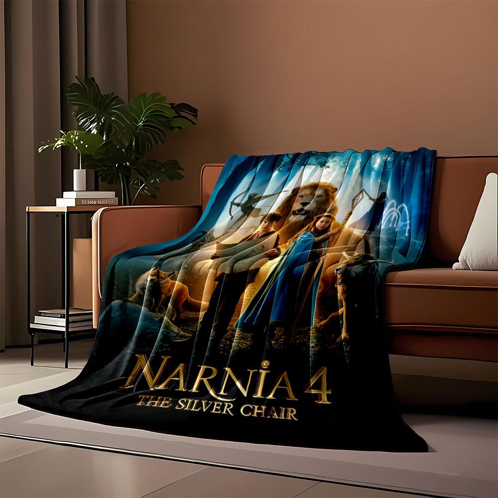 Fantasy characters in a magical forest with glowing accents and creatures. for all seasons blanket lunch break throw gift