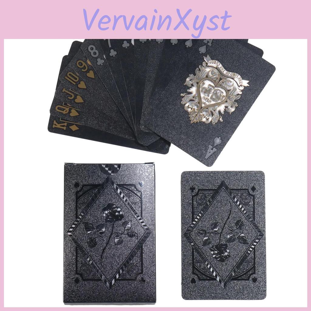 Black Cool Aluminum Foil Playing Cards Black Pearl Game Playing Cards Waterproof Playing Cards Black Rose Skull Deck Of Cards