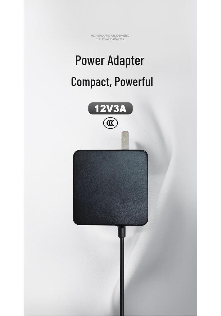 12V 4A 3C Certified Power Adapter for Monitor, Projector, LED Strip, Camera, and Surveillance