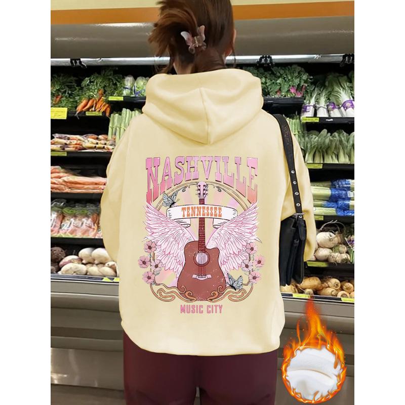 NASHVILLE Casual Long-Sleeve Loose Sweatshirt Hoodie