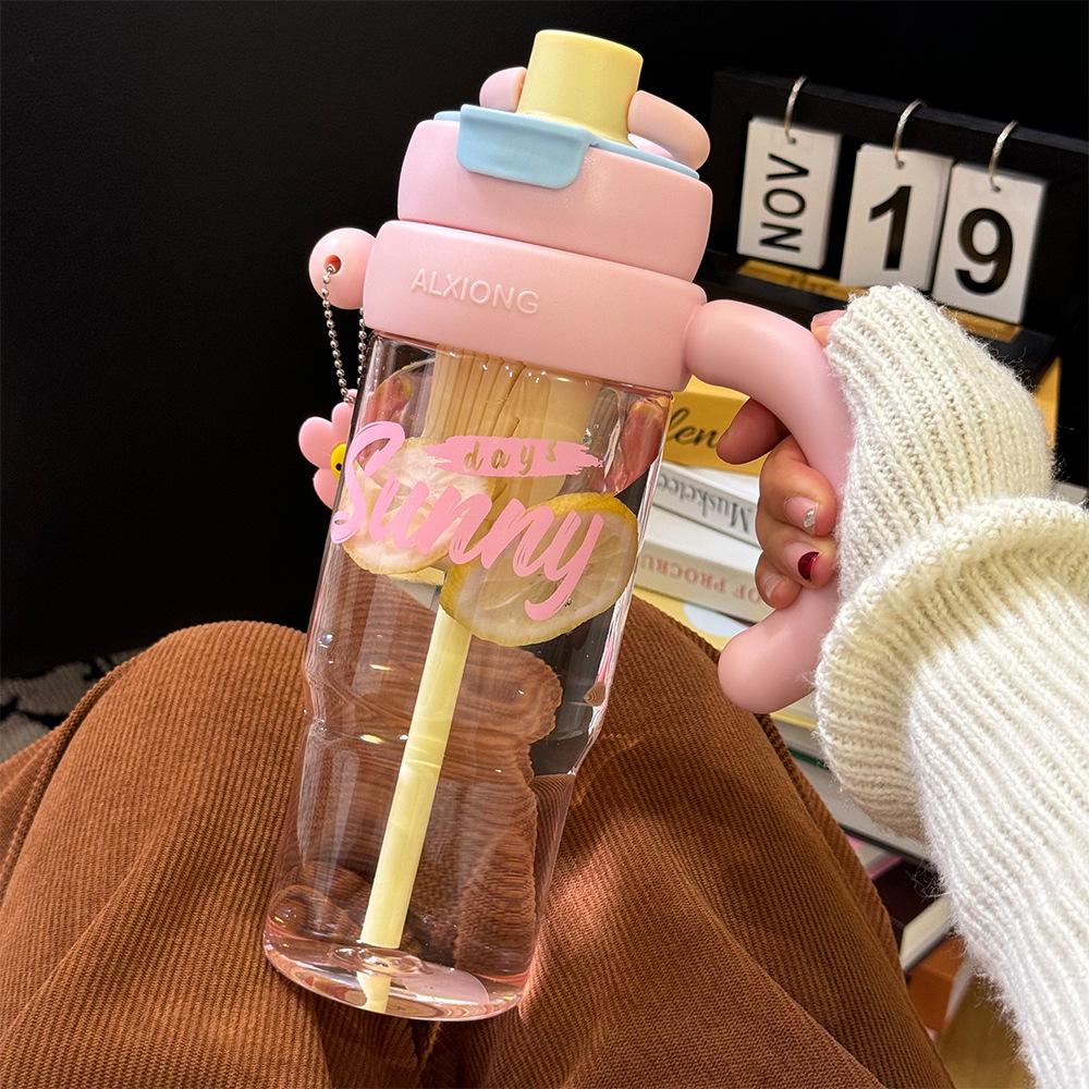 High value tea separation tea cup large capacity plastic cup with handle cute creative portable sports kettle