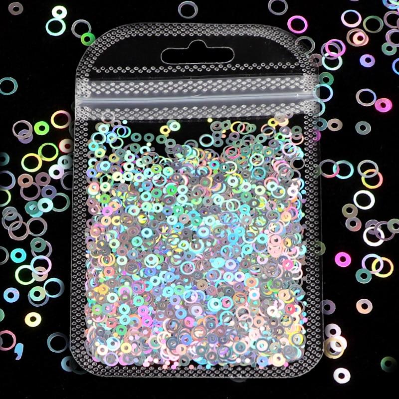Holographic Circle Nail Glitter Sequins Laser Round Flakes DIY Manicure Design Nail Art Decorations Accessories