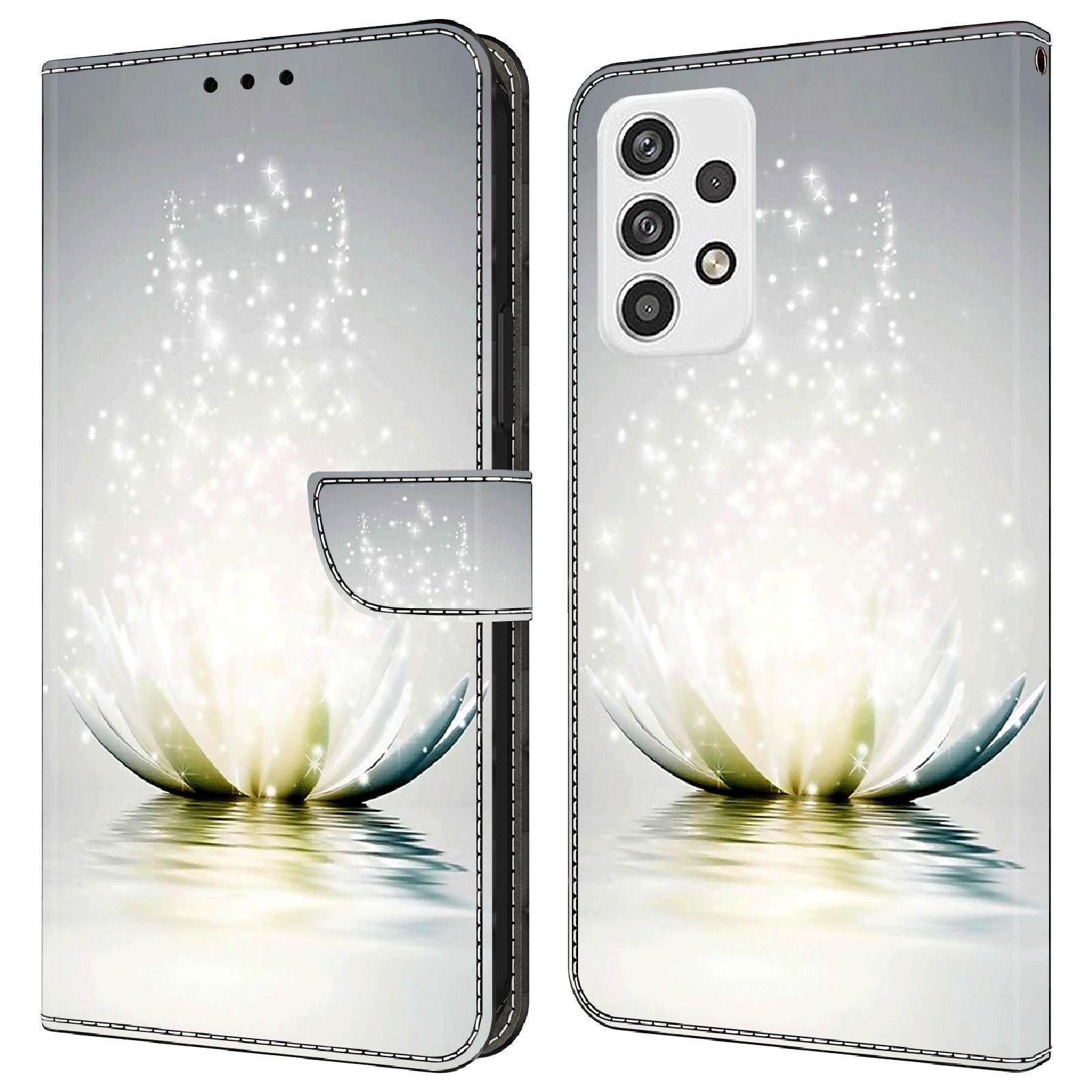 

For Samsung Galaxy A23 5G (Global Version) Leather Flip Case Printed 3D Pattern Stand Wallet Phone Cover Lotus