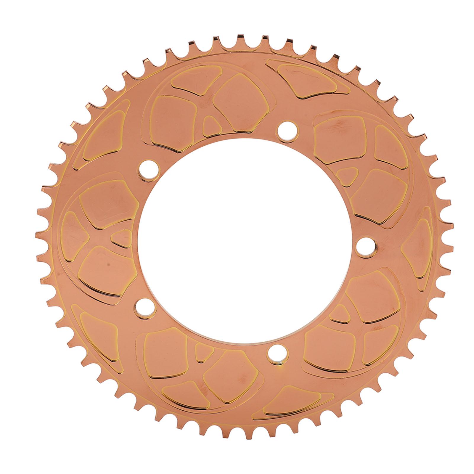 

BOLANY 130BCD Bike Chainring 54T Positive Negative Tooth Single Disc for Folding Road Bicycle Cycling BMX Pink Gold