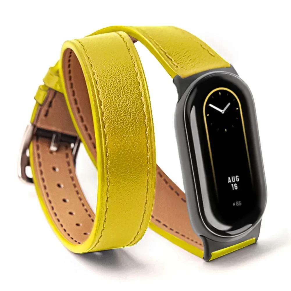 For Mi Band 8 Strap Leather Band For Xiaomi Mi Band9 Wrist Strap Correa Watch Replacement Miband8/9 NFC Sports Bracelet Pulseira