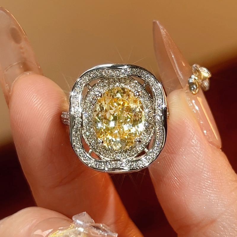 Jewelry Wind Copper Ring Female Zircon Light Luxury High-End Retro