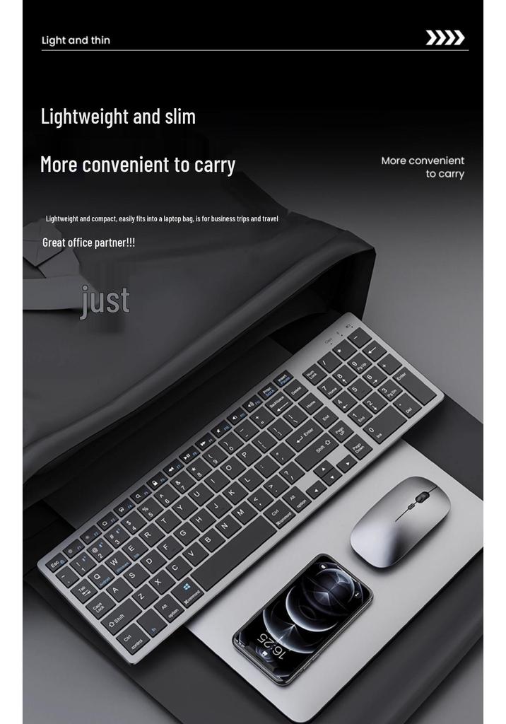 Rechargeable Silent Bluetooth Keyboard & Mouse Set for Laptops