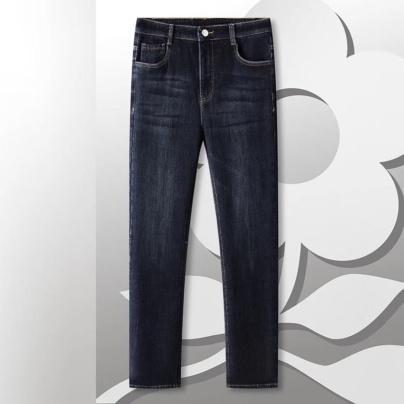 MONTAGUT Men's Winter Fleece-Lined Straight-Leg Jeans