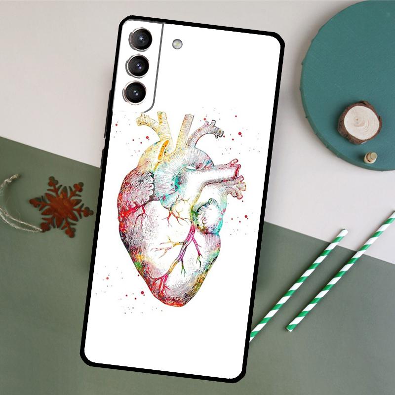 Human Heart Anatomy Phone Case For Samsung Galaxy S26 S23 Ultra S20 S21 S22 S24 S25 Plus S10 S25 FE Back Cover
