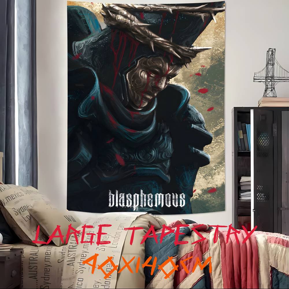 XXL Mode Heißes Action-Abenteuer-Spiel Blasphemous Wandteppich Wandbehang Wandteppiche Schlafsaal Dekor Decke Camping Dekoration Wandteppich