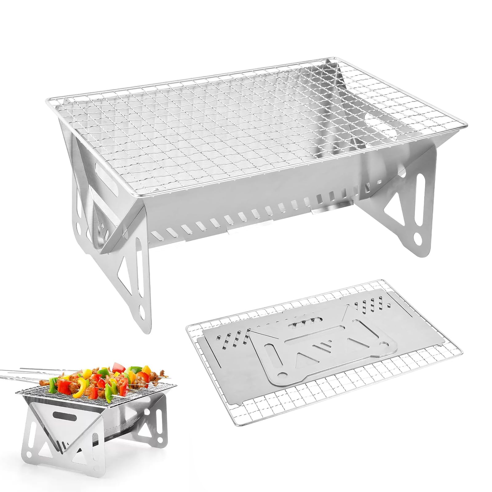 

Kasanidika Складной костер-барбекю Легкий и нержавеющий Человек Быстро раскладывается и Легко для Одиночного Кемпинга На открытом воздухе x x 13 Яма, Плита, Плита,