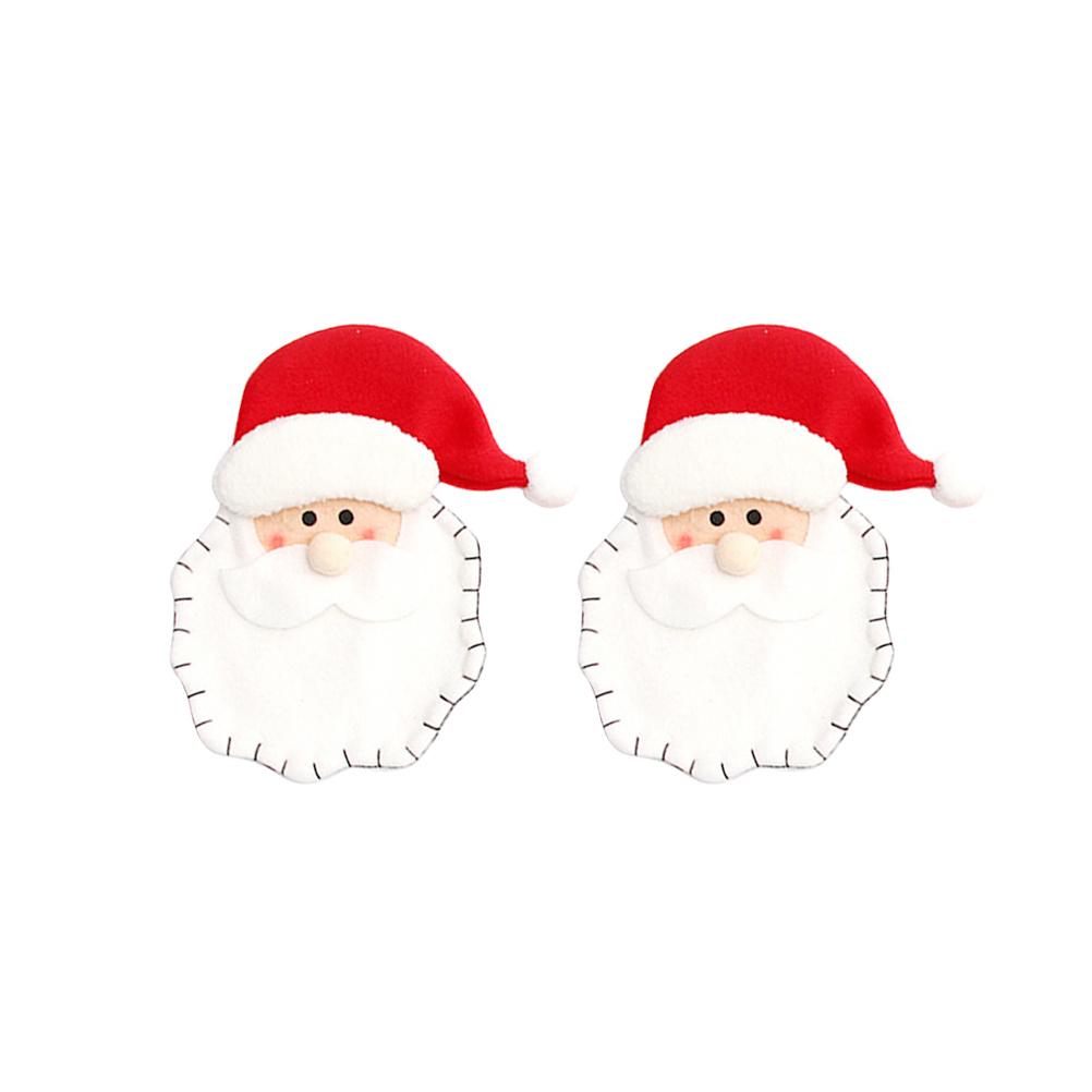 3Pcs Christmas Santa Cloth Tableware Covers Colorful Tableware Cover Party Decoration Gift Christmas Decoration