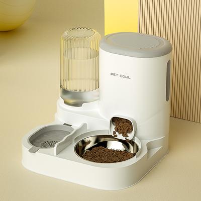 2026 New Dry Wet Dual Purpose Automatic Pet Feeder Stainless Steel Bowl Plastic Base Cat Dog Food Water Dispenser