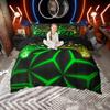 Homewish Feuerflamme Gamepad Druck Bettbezug Set Für Teenager Jungen Videospiel Thema Bettwäsche Set Geometrisch Neonlicht Bettbezug