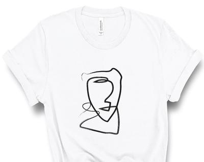 Picasso Style Sketch One Line Drawing, Abstract Face T-shirt, Abstract Print Tee, Modern Art Tshirt, Picasso T-shirt, Art Tshirt
