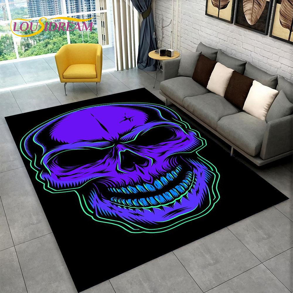 Dywan z motywem czaszki gotycki czarownicy, dywanik do salonu, sypialni, sofy, pokoju zabaw, wycieraczka, dekoracja, antypoślizgowa mata podłogowa