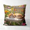 Spring Ginger Kitten Printed Pillow Covers For Home Decor Polyester Sofa  Cushion Cov Headboard Pillow (Without Pillow Core