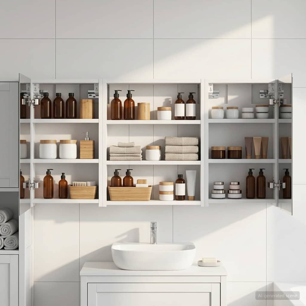 Bathroom Cabinet Set 3 Pcs 100 X 10.5 X 50 Cm Particleboard