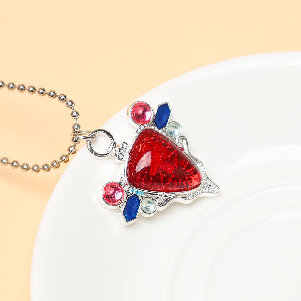 JoJo's Bizarre Adventure Red Stone of Aja Necklace & Brooch Accessories for Joseph Cosplay.