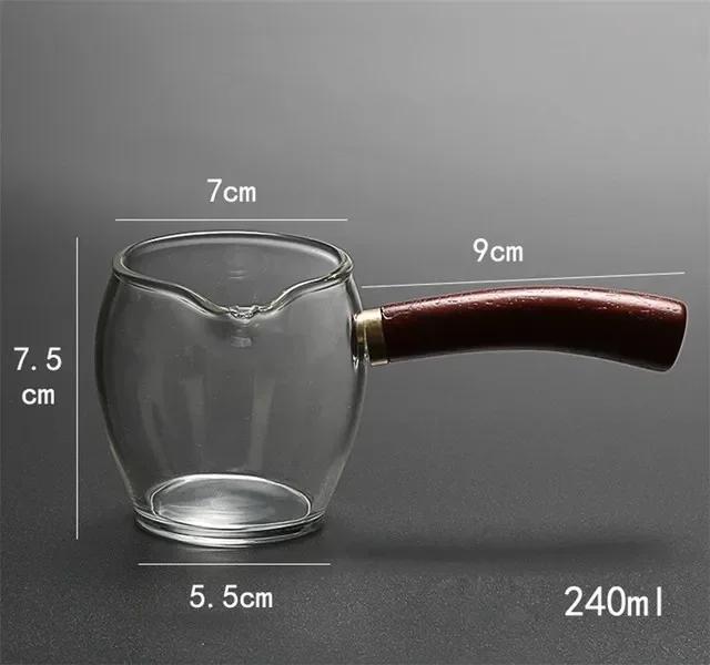 Creative Kung Fu Wood Glass Tea Tool Heat-resistant Handle Fair Tea Dispenser Cup Transparent Office Kettle Turkey Coffee ZD3LLR