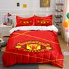 Red Manchester Bedding Set Bedding Set (1 Duvet Cover, 2 Pillowcases, Duvet Not Included)