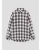 Saendeusaundeu (Unisex) Big Check Oversized Shirt Wine