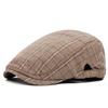 Spring and Summer Thin Breathable Cap Men's British Retro Beret Women's Bud Top Hat Casual Plaid Visors Hat for Dad
