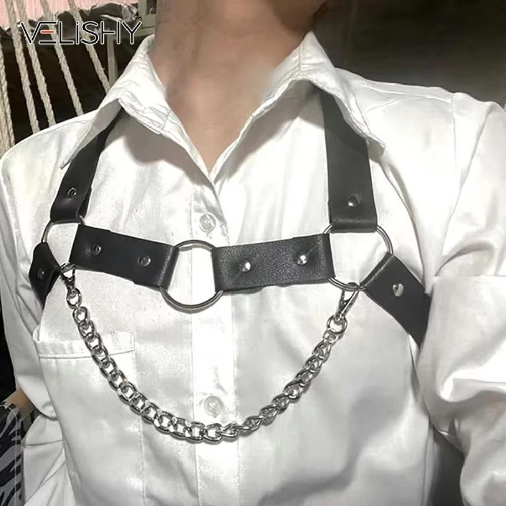 PU Leather Body Corset Straps Punk Lingerie Harness Corset Suspenders  Waist Accessories