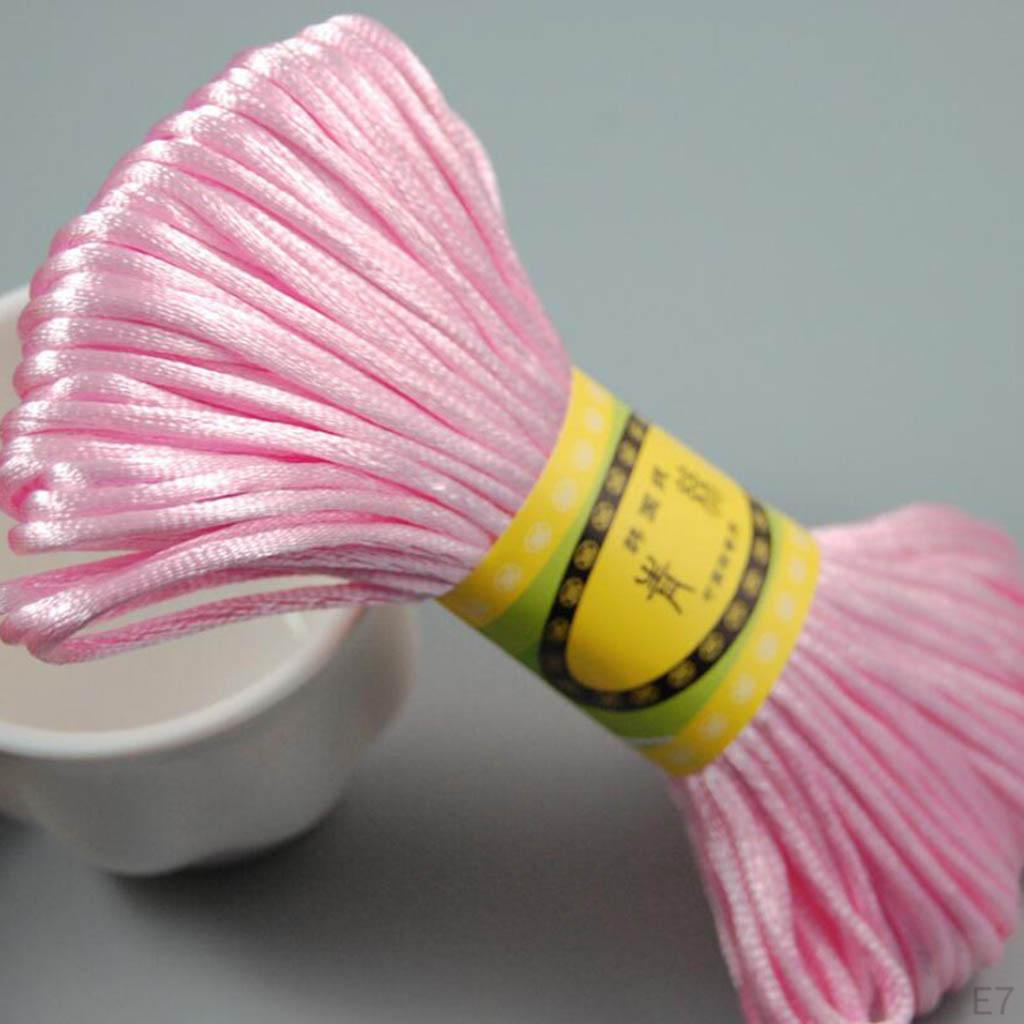 2 Pieces Satin Nylon Cord String Knot Braiding Knitting Rope Thread