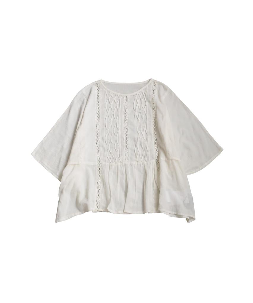 Antiqua Indian Cotton Lace Half One Size White Women's Blouse, Sleeve, IYA-00063, 03,
