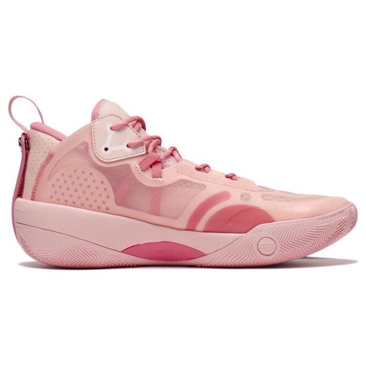 New LiNing Wade Shadow 3 Cushioning Anti Slip And Wear Resistant Mid Top Basketball Shoes Men's Salt Pink ABPS041-6