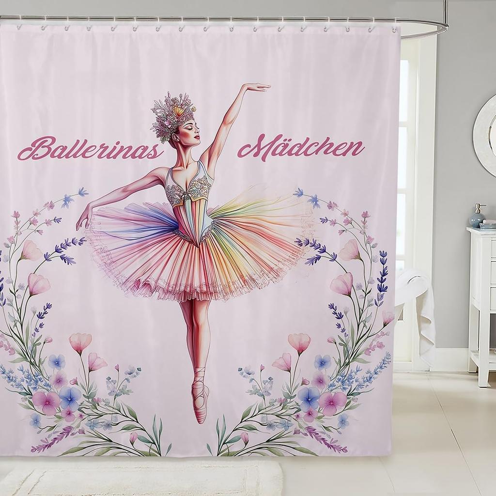 Dachshund Shower Curtain Kids Cute Pet Dog Bathroom Shower Liner for Teens Puppy Bath Curtain Waterproof Waterproof Polyester