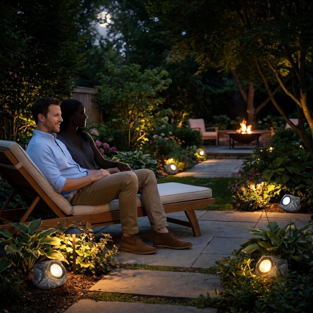 Solar Powered Outdoor Garden Rock Light with Realistic Stone Design for Yard Pathway Landscape Decoration and Energy Efficient Lighting