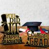 2026 Graduation Desktop Decor: Set of 4 Wooden Ornaments for Party Scenes
