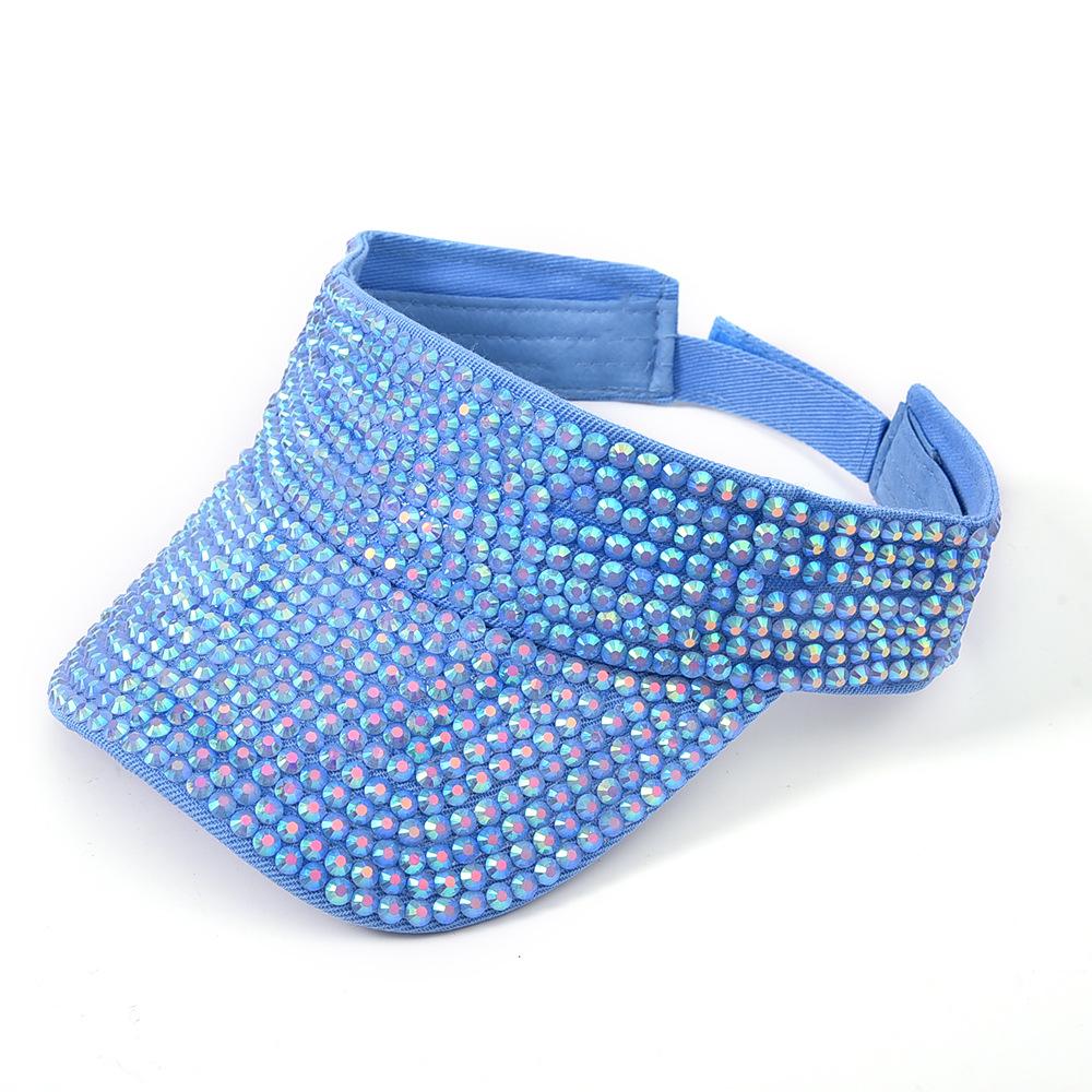 Flash Diamond Decorative Empty Top Hat, Women's Color Rhinestone Sun Hat, Outdoor Sunscreen Versatile Topless Cap Multi-color Optional