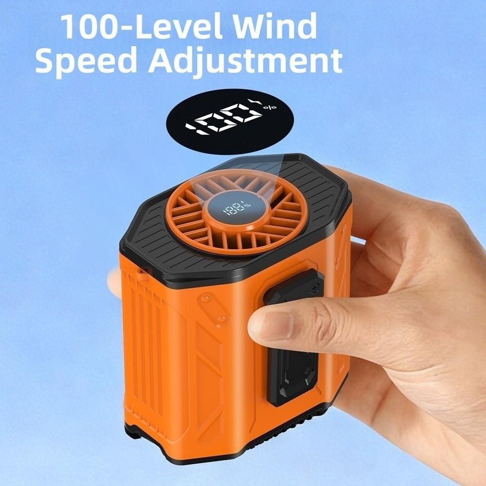 Rechargeable Waist Clip Fan Strong Cooling Hanging Neck Fan Portable Wearable Belt Fan Fishing