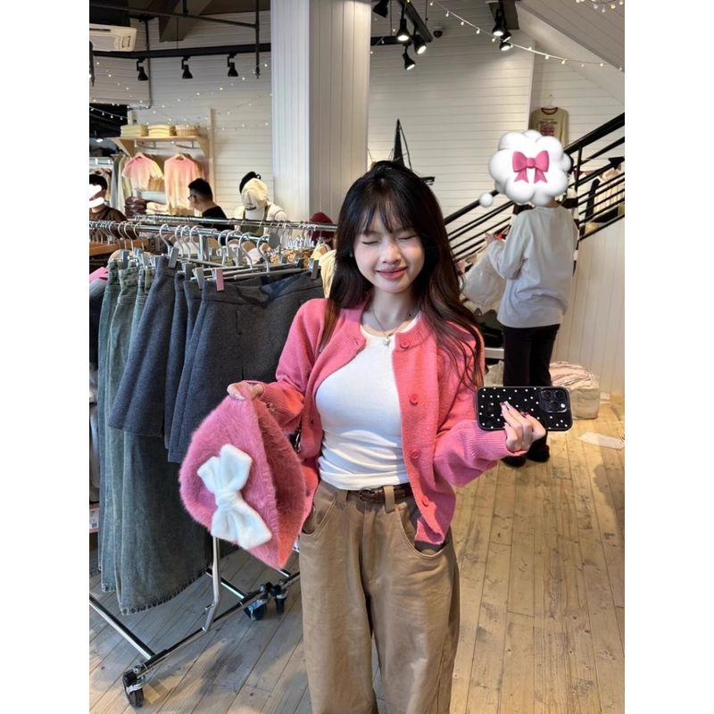 

Нарядный розовый базовый топ Ранневесенний вязаный кардиган Pink Quality Edition 2XL [Suggested 130/75.00kg]]