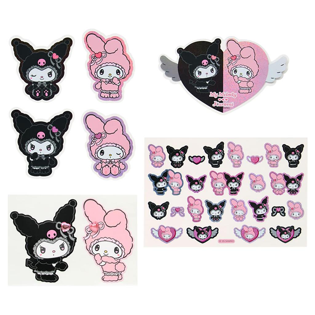 Sanrio Sticker Set Saro My Melody Acrylic Ages 415171 (Mellow Miusa) & Kuromi, Paper, PVC, Resin, 3+,