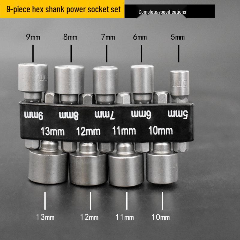 9-teiliges Sechskant-Bit-Set: Elektrischer Schlagschrauber & Autoreparaturwerkzeuge