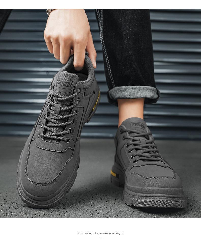 Herren Low-Top Retro Martin Stiefel - Herbst Dicksohlige Motorrad- & Outdoor-Sportschuhe