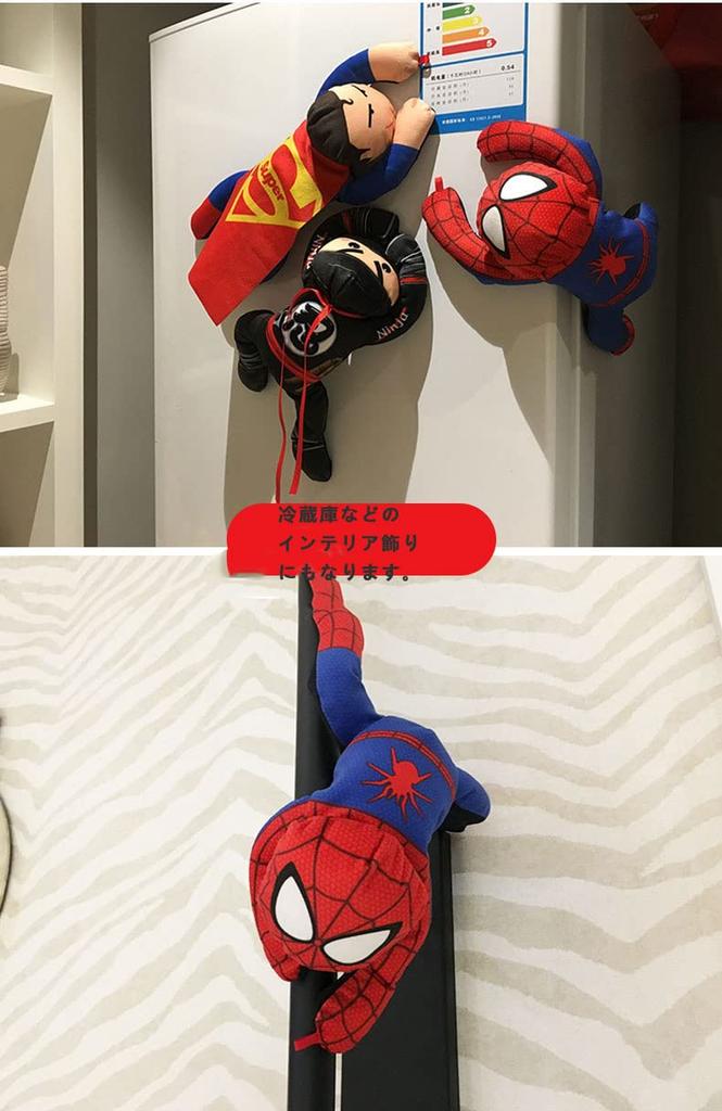 SCLYX Nálepka na auto exteriér s prísavkou, Emblém auta, Plyšová hračka superhrdinu Avengers, Spider-Man,