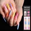 Rainbow Gradient Ballet Long False Nails - 24-Piece Set