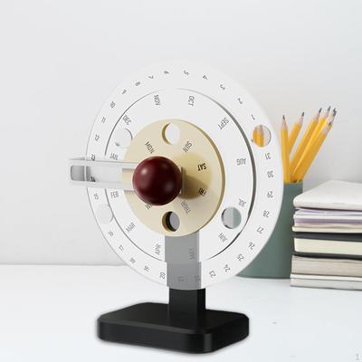 Kreisförmiger Drehteller-Kalender, manuell drehbare Scheiben, Ornamente, Acrylschild