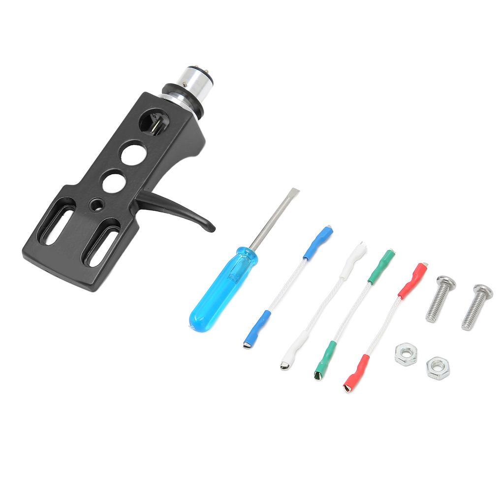 Vinyl Stylus Holder Aluminium Alloy Vinyl Record Phonograph Cartridge Holder with 4 Connection Wires