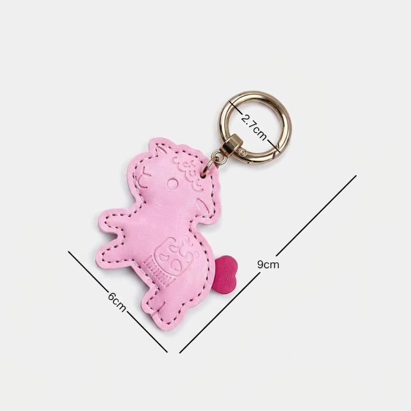 Sheep Pendant With Spring Buckle Pu Leather Bag Charms For Girls Handbags Backpack Decor Accessories Trendy Gift