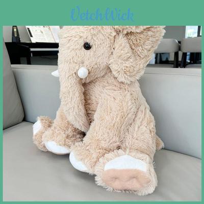Soft Plush Elephant Pillow Comfort Toy For Kids Adorable Gray And Khaki Cuddly Design