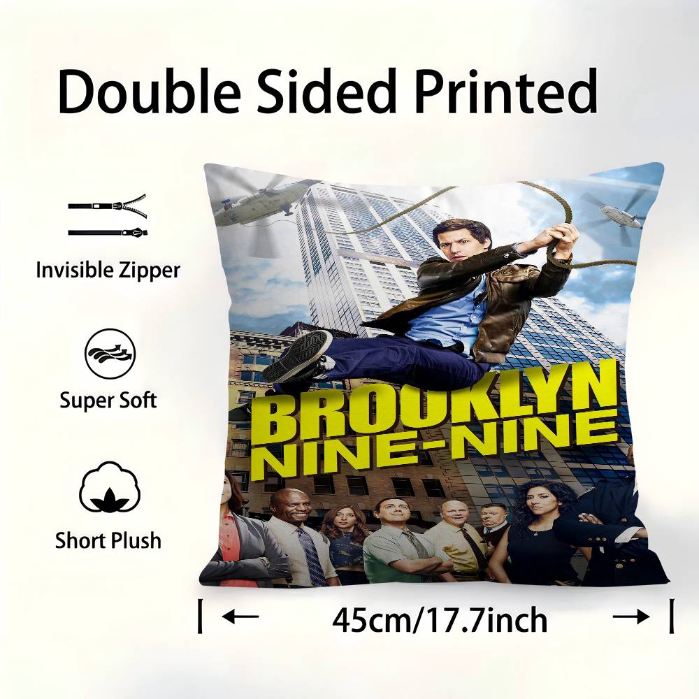 Sitcom BBrooklyn NineNine Pillow Covers Cartoon Sofa Decorative Home Doublesided Printing Short Plush Cute Cushion Cover