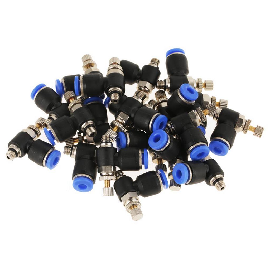 20Pcs OD 4mm Tube M5 Pneumatic Air Flow Speed Control Valve Quick Connector